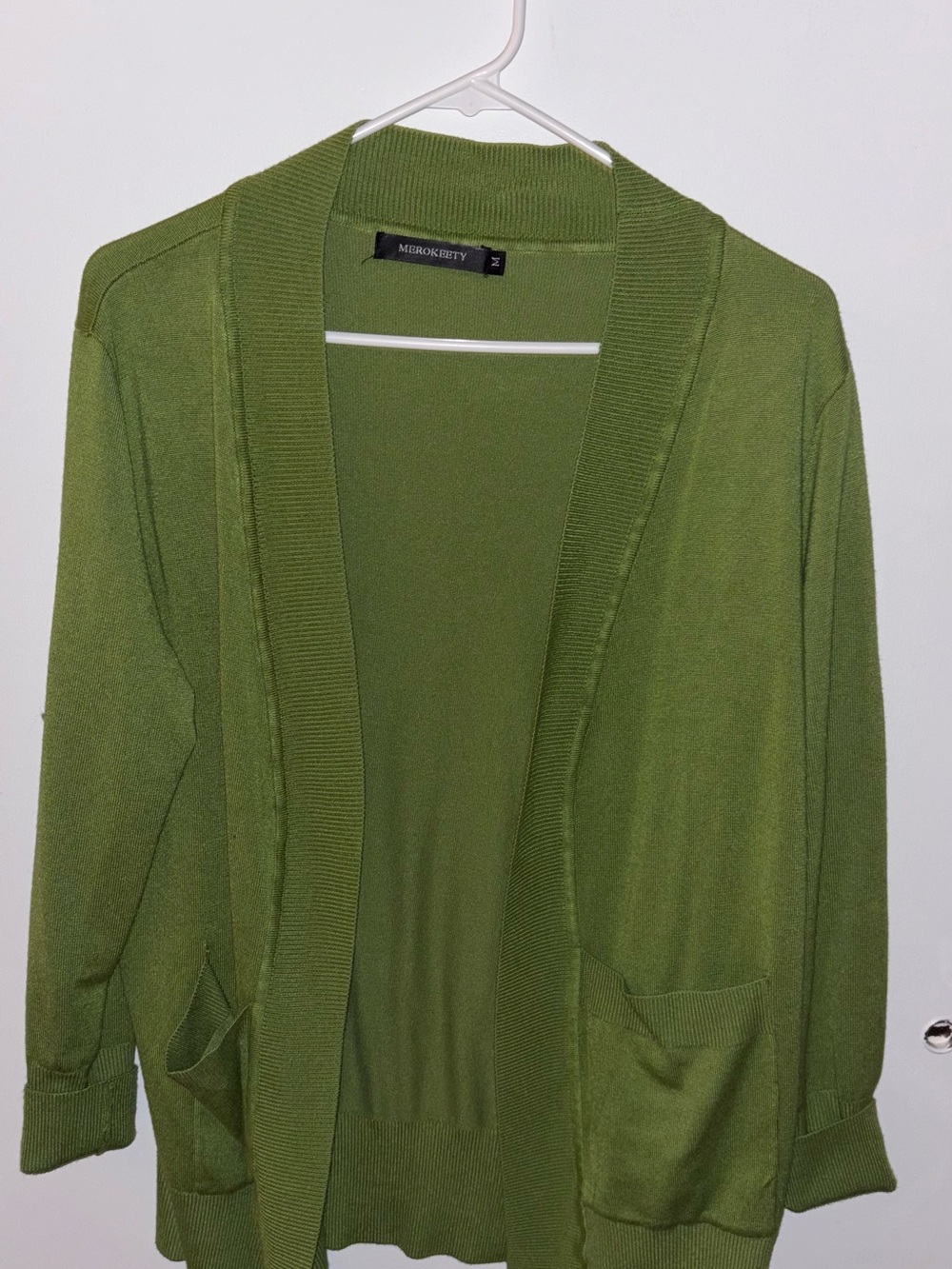 Green Open-Front Women's Cardigan Sweater NWOT